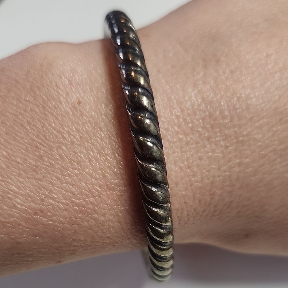 Sterling Silver Twisted Bangle Bracelet 925
